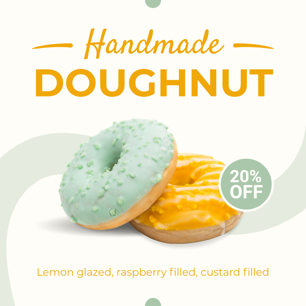 Offer of Handmade Sweet Doughnuts Instagram Tasarım Şablonu