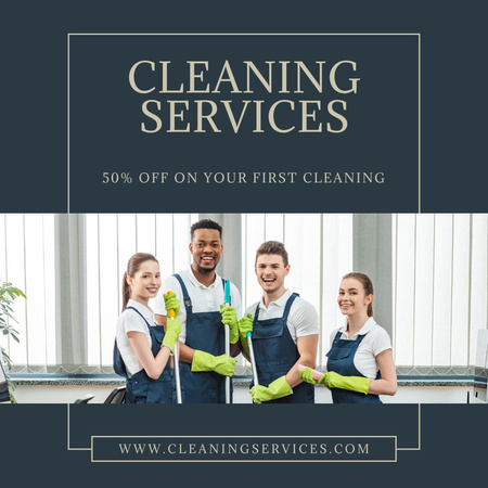 Designvorlage Professional Team for Cleaning Services für Instagram AD