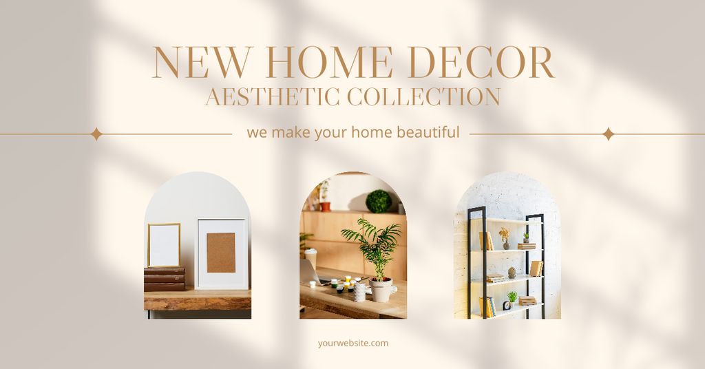 Ontwerpsjabloon van Facebook AD van Aesthetic Items Collection for Home Decor