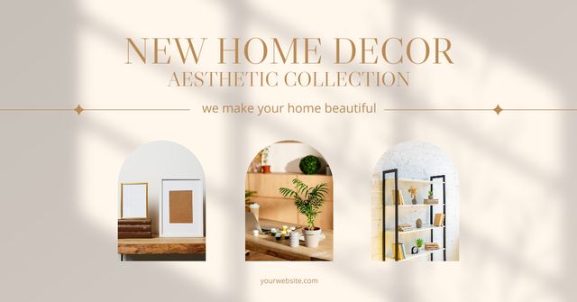 Plantilla de diseño de Aesthetic Items Collection for Home Decor Facebook AD 