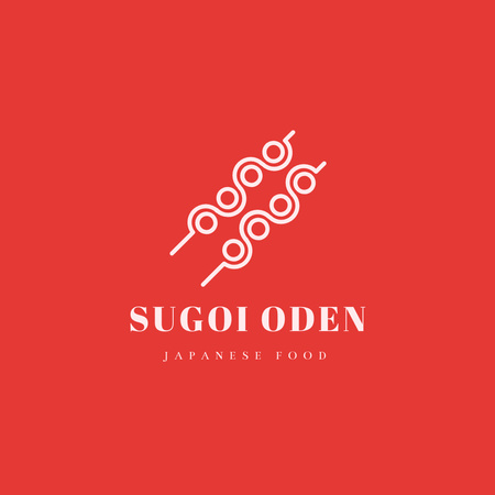 Japanese Food Restaurant Ad Logoデザインテンプレート