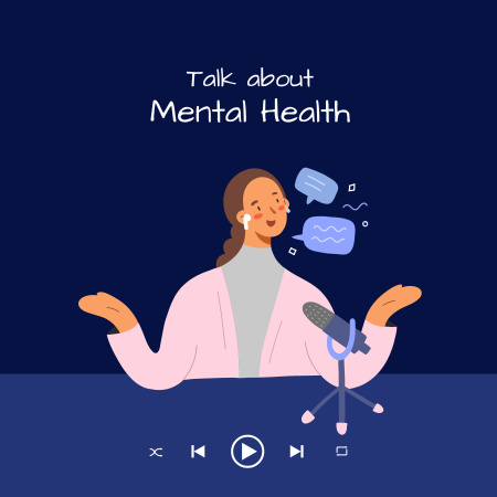Ontwerpsjabloon van Podcast Cover van Mental Health Talk Podcast Cover