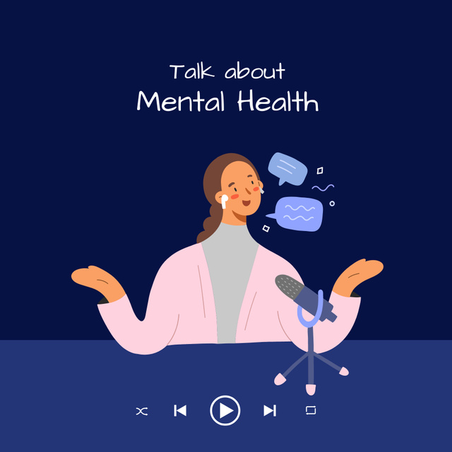 Mental Health Talk Podcast Cover Podcast Cover Design Template