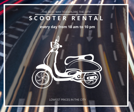 City Scooter Rental Offer Medium Rectangle Design Template