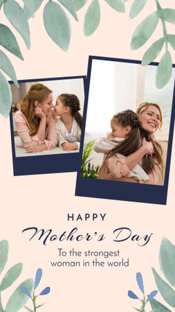 Mother and Daughter Celebrating Mother's Day Instagram Story Design Template