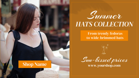 Summer Brim Hat Collection Offer in Orange Full HD video Design Template