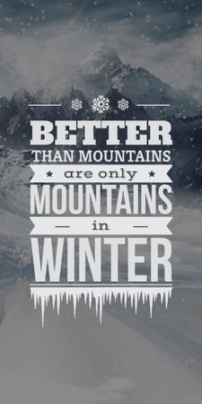 Ontwerpsjabloon van Graphic van winter mountains citaat met schilderachtig uitzicht