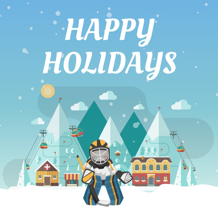 Modèle de visuel jolies vacances d'hiver salut - Animated Post