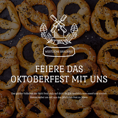 Oktoberfest Offer with Pretzels with Sesame Animated Post Šablona návrhu