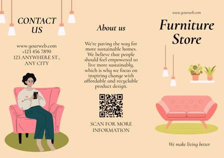Announcement of Sale of Modern Furniture Brochure Design Template