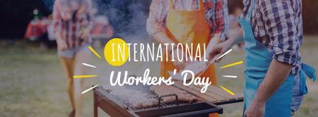 Plantilla de diseño de celebración del día internacional del trabajador Facebook cover 