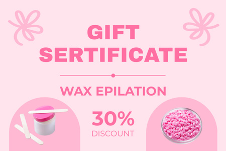 Platilla de diseño Hair Removal With Wax Epilation Procedure At Reduced Cost Gift Certificate