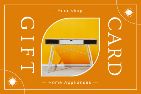 Home Appliances Sale Orange Gift Certificate Design Template