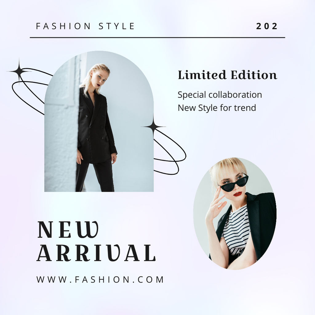 Vibrant Stylish Woman Presents Alluring Fashion Sale Ad Instagramデザインテンプレート