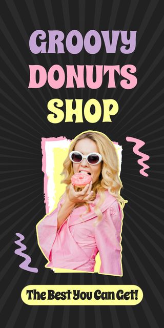 Ad for Shop with Best Donuts Graphic tervezősablon