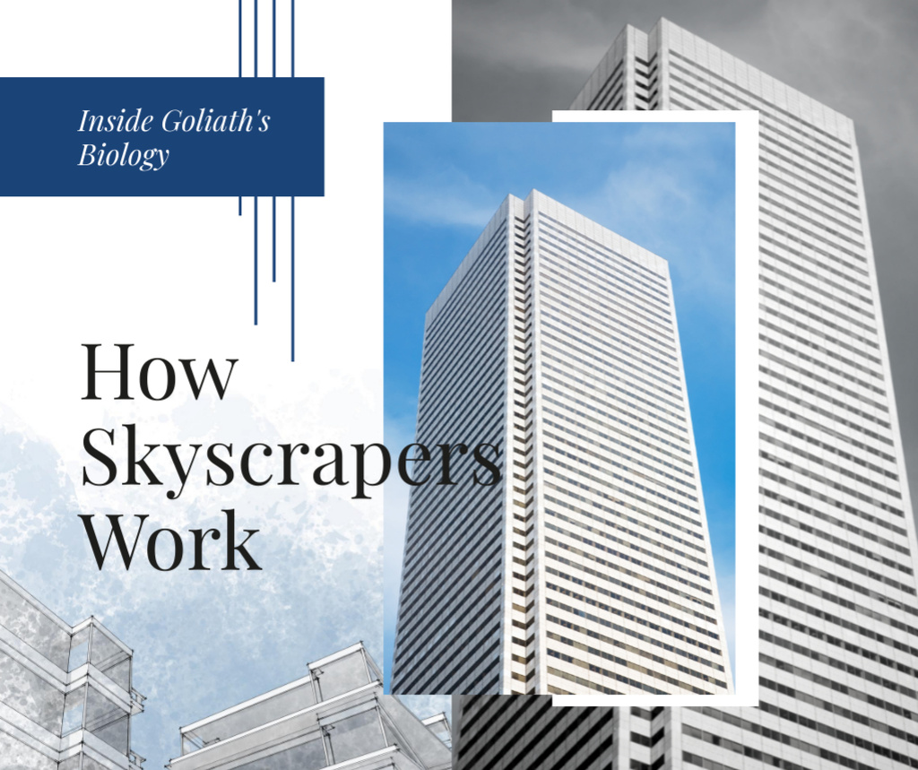 Modèle de visuel Modern glass Skyscraper building - Facebook