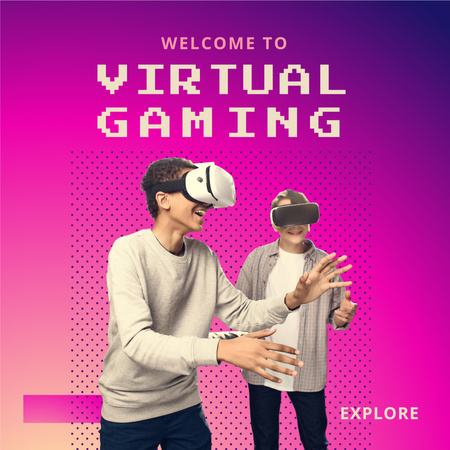 Welcome To Virtual Gaming Instagram Design Template
