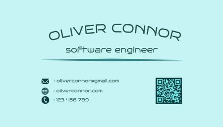 Software Engineers Services Ad with Robot Business Card US Design Template