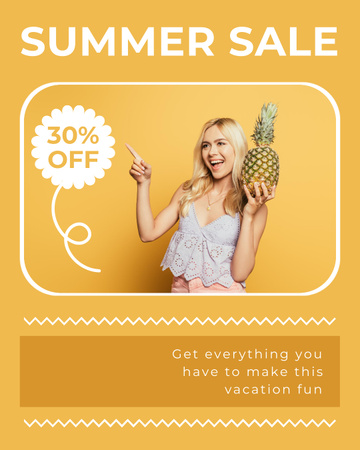 Summer Fashion Sale for Vacation Instagram Post Vertical Design Template