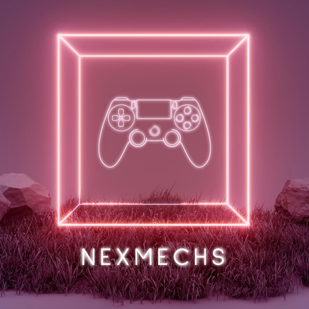 neon gamepad 'li oyun kulübü amblemi Logo Tasarım Şablonu