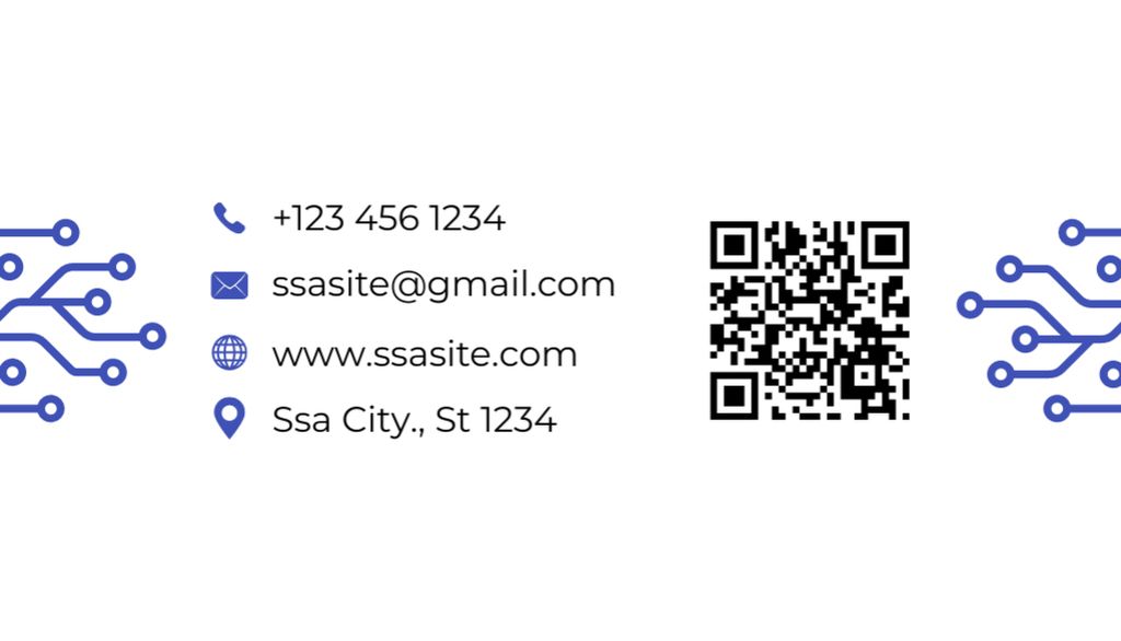 Ontwerpsjabloon van Business Card US van Digital Services Promotion In Blue and White