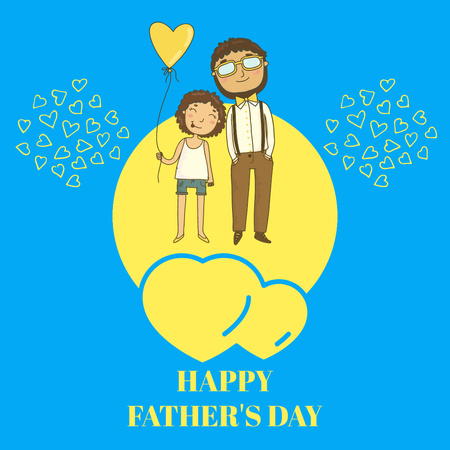 Father's Day Greeting with Child Instagram Design Template
