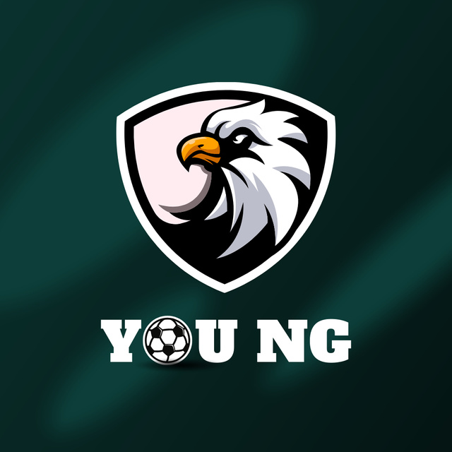 Plantilla de diseño de Football Team Emblem with Eagle Logo 