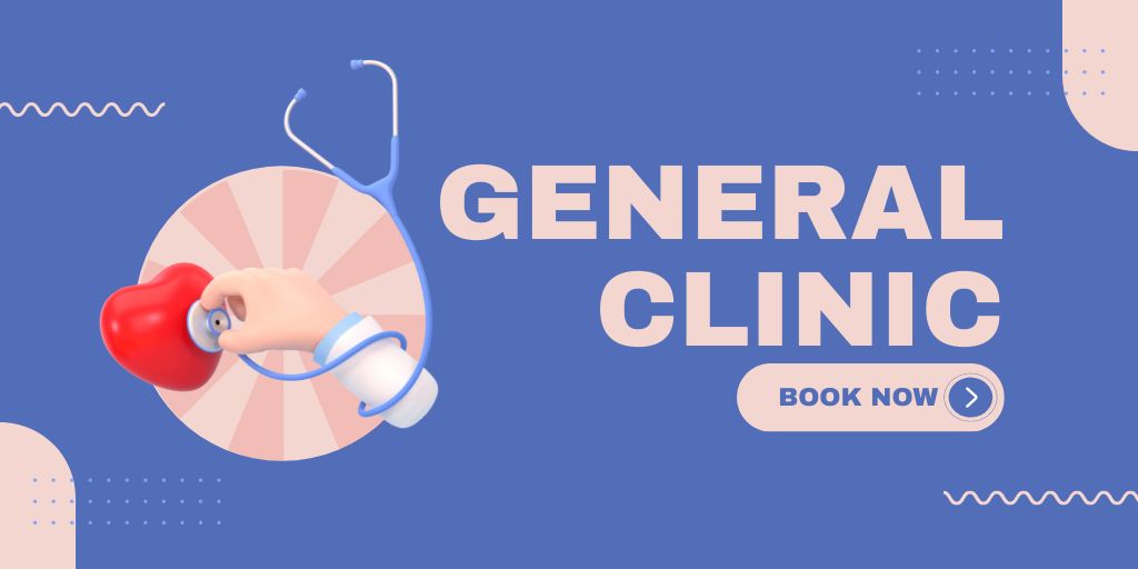 Services of General Healthcare Clinic Twitterデザインテンプレート