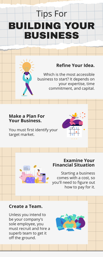 Overview of Tips for Building Business Infographic Modelo de Design