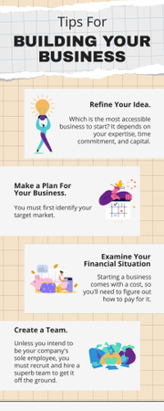 Ontwerpsjabloon van Infographic van Overzicht van tips voor het opbouwen van zaken