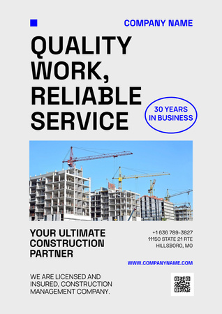 Template di design Quality Building Services Ad Poster