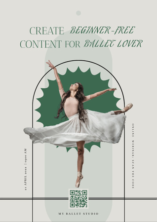 Ballet Studio Ad with Girl Flyer A4 Design Template
