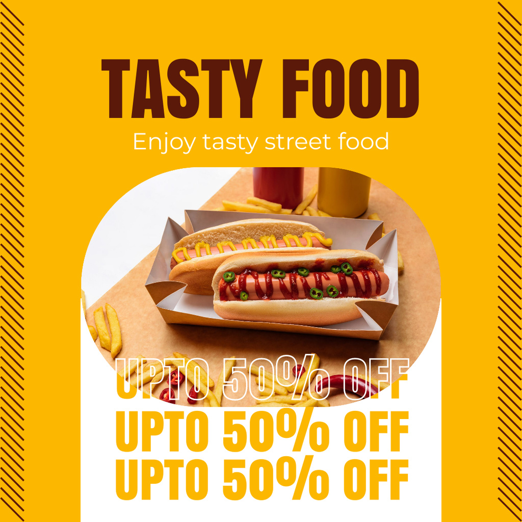 Discount Offer on Tasty Street Food Instagram Design Template