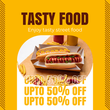 Discount Offer on Tasty Street Food Instagram Πρότυπο σχεδίασης