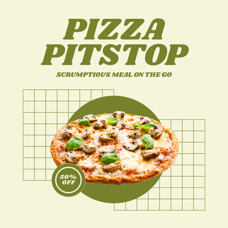 Plantilla de diseño de Pizza Salada Con Descuento En Pizzería Oferta Animated Post 