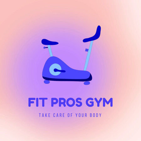 Modèle de visuel Slogan de motivation et cross-trainer pour la promotion de la salle de sport - Animated Logo