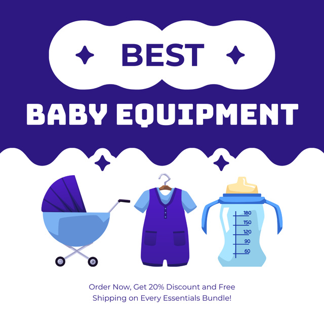 Designvorlage Offering Best Baby Equipment at Reduced Price für Instagram