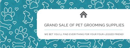 Grand sale of pet grooming supplies Facebook cover Design Template