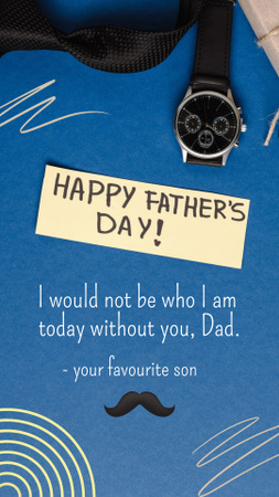 Ontwerpsjabloon van Instagram Story van Happy Father's Day Wish Card