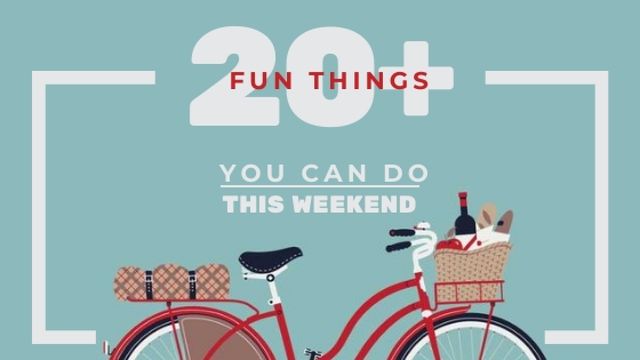 Ontwerpsjabloon van Title van Weekend Ideas Red Bicycle with Food
