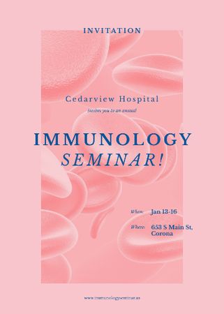 Red blood cells for Immunology seminar Invitation Design Template
