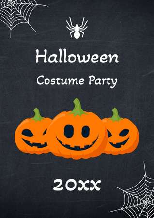 Halloween Costume Party Announcement Poster Design Template