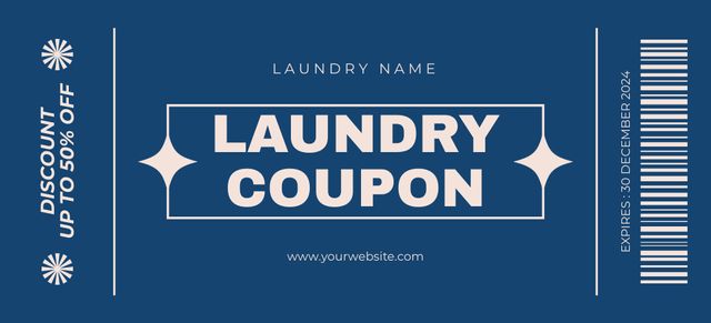 Simple Voucher on Laundry Service Coupon 3.75x8.25inデザインテンプレート