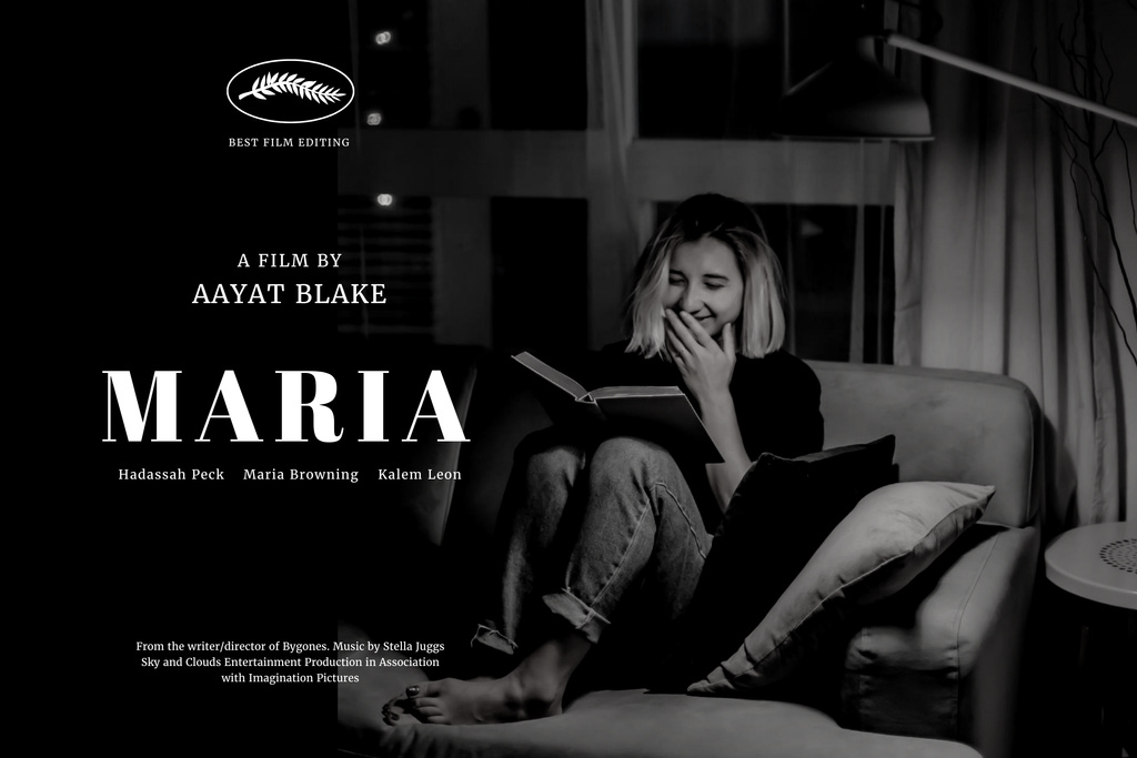 Movie Announcement with Woman Reading Book Poster 24x36in Horizontal Šablona návrhu