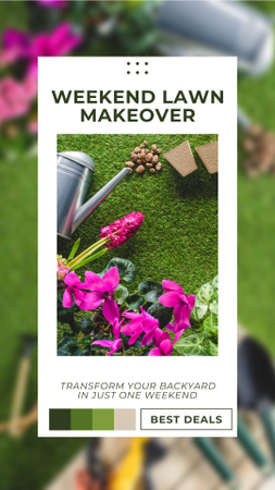 Plantilla de diseño de Soluciones avanzadas de renovación de jardines de fin de semana Instagram Story 