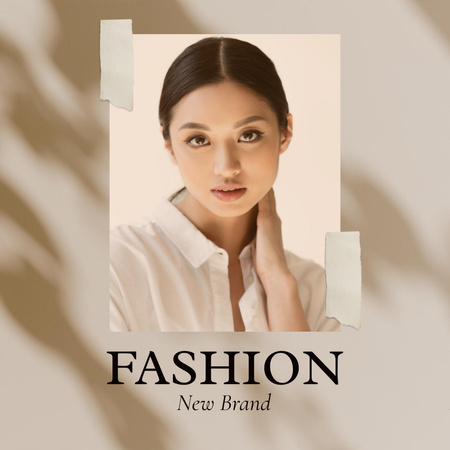 Fashion Ad with Beautiful Woman Instagram Design Template
