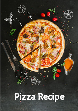 Delicious Italian Pizza menu Poster Tasarım Şablonu