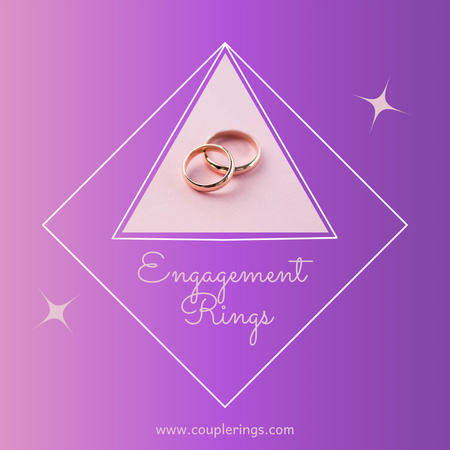 Modèle de visuel Engagement Rings Promotion on Purple - Instagram