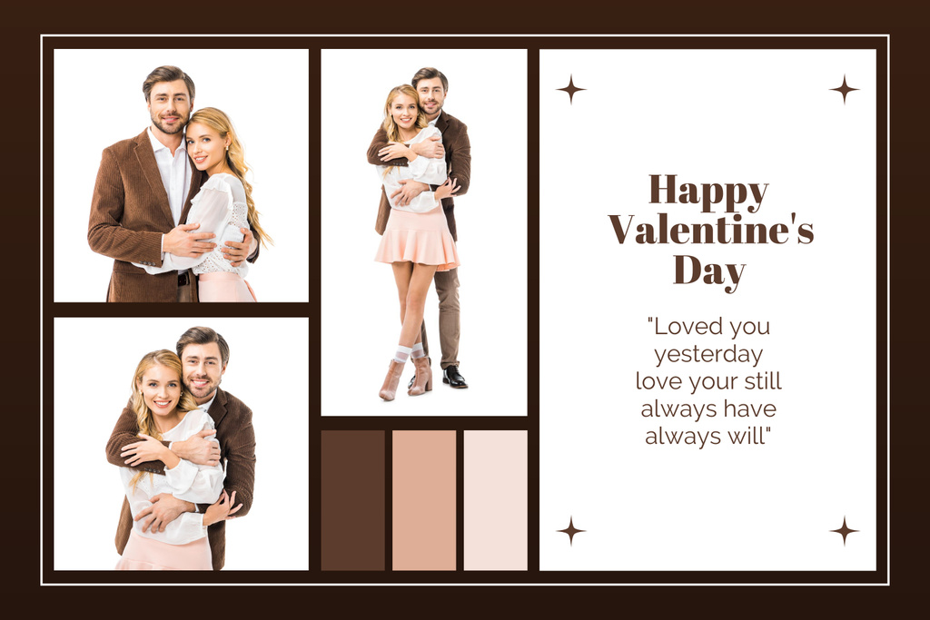 Template di design Collage on Brown for Valentine's Day Mood Board