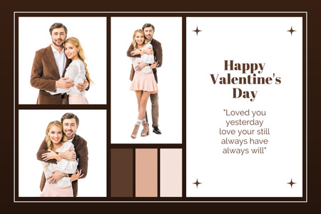 Plantilla de diseño de Collage en marrón para el día de San Valentín Mood Board 